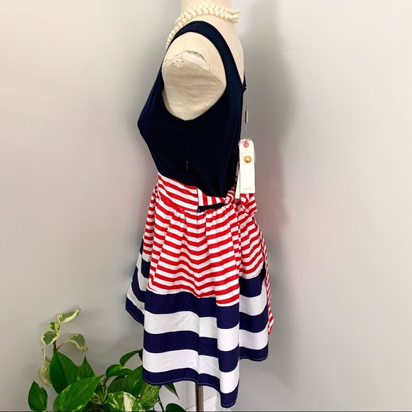 NEW Retro PinUp Sailor Dress, Striped Swing Skirt (M) - Picture 8 of 10